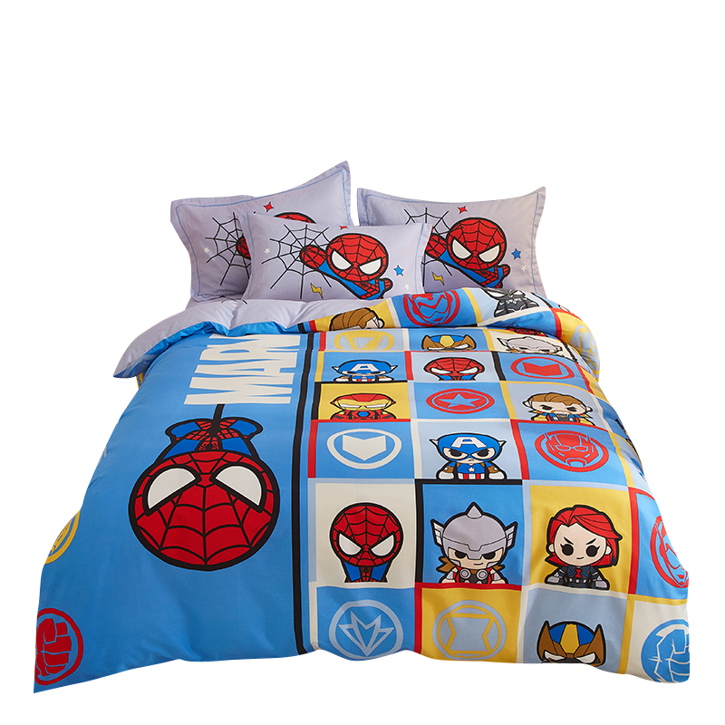 漫威儿童四件套纯棉男孩迪士尼卡通全棉床单1.5m被套英雄床上用品 - 图3