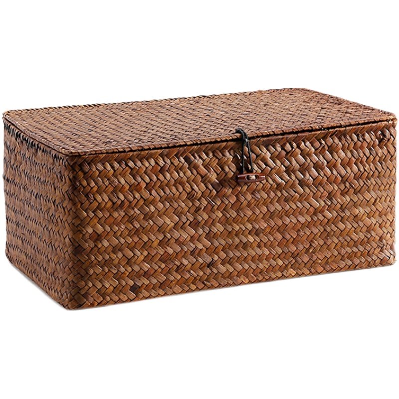 伴手礼草编收纳盒节日礼物送礼有盖编织大中小号长方形天然原色,淘宝优惠券,粉丝福利购,淘宝优惠卷