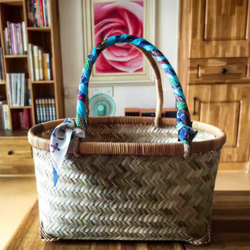 篮子手提式买菜篮子编织竹编手提篮天然收纳家用水果竹制品纯手工,淘宝优惠券,粉丝福利购,淘宝优惠卷