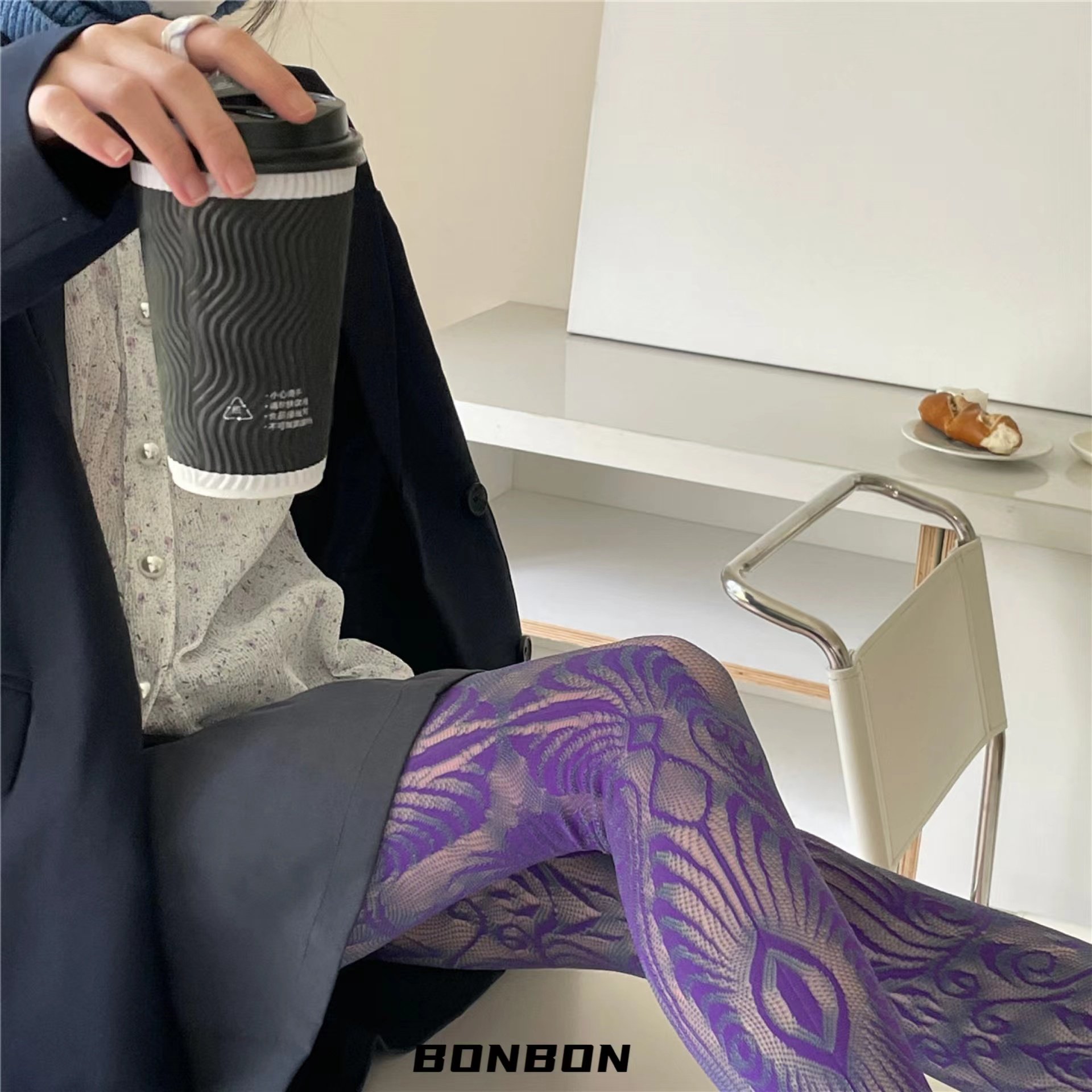 BON 千禧辣妹镂空蕾丝蛛网纹理连裤袜彩色小众丝袜y2k性感网袜,淘宝优惠券,粉丝福利购,淘宝优惠卷