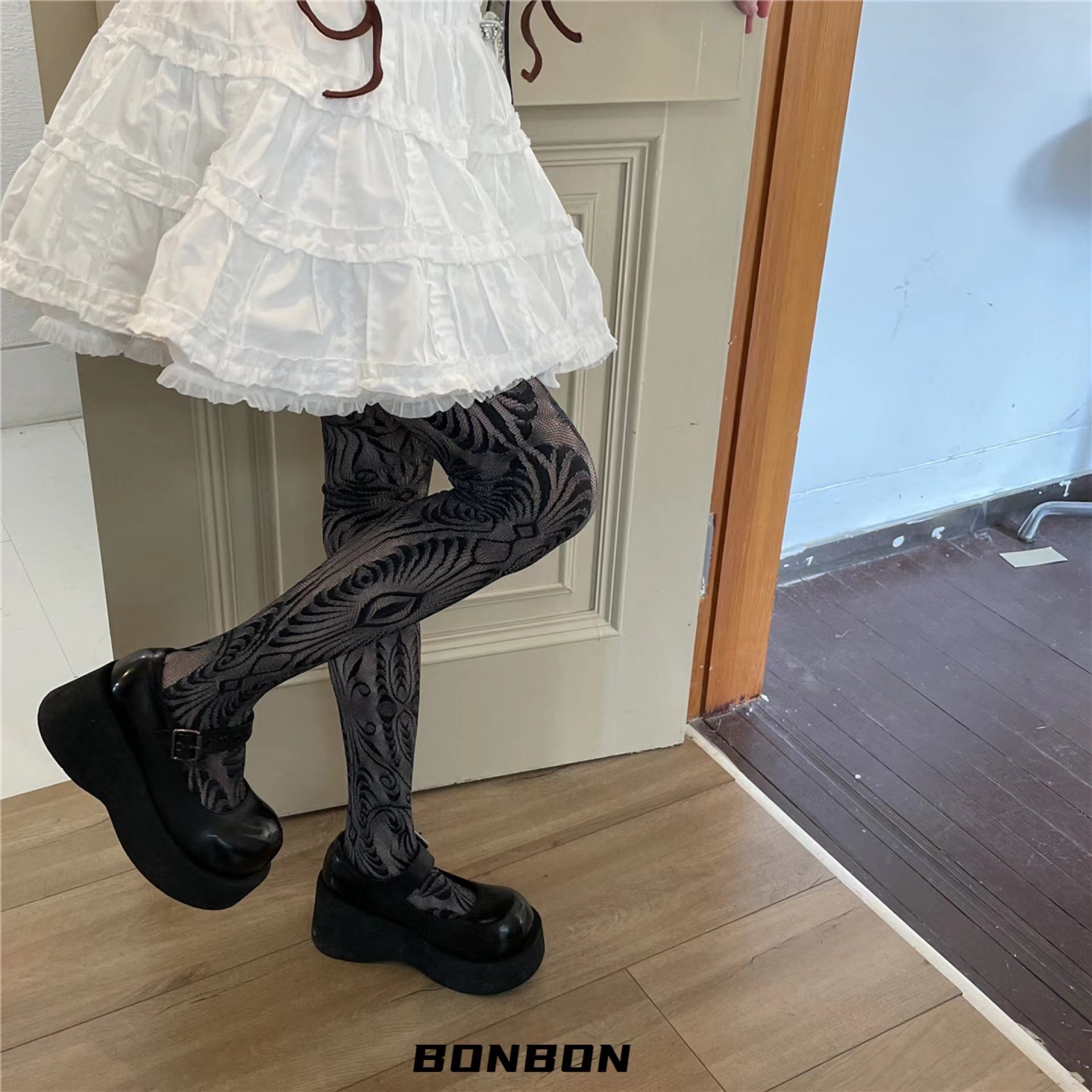 BON 千禧辣妹镂空蕾丝蛛网纹理连裤袜彩色小众丝袜y2k性感网袜,淘宝优惠券,粉丝福利购,淘宝优惠卷