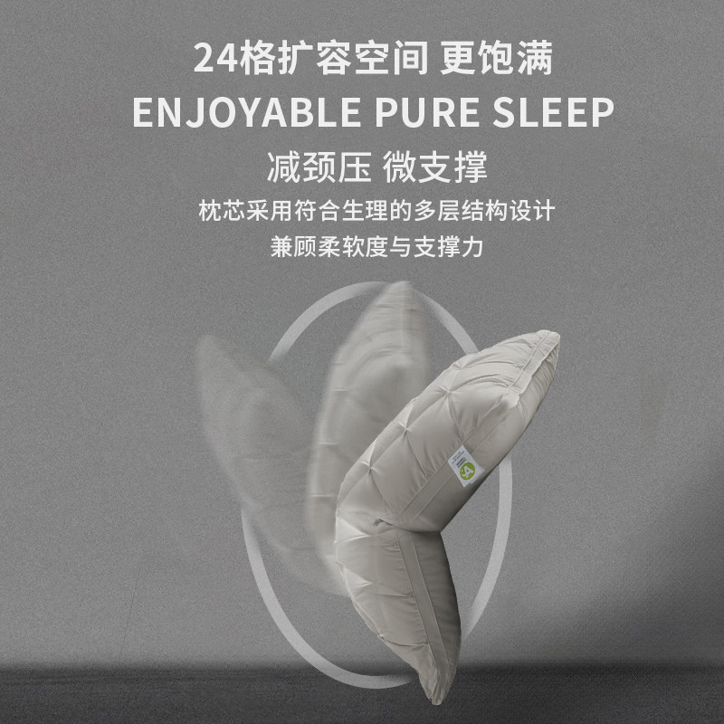 五星级酒店枕头护颈椎助睡眠宿舍单人柔软舒适羽绒枕芯家用一对装,淘宝优惠券,粉丝福利购,淘宝优惠卷
