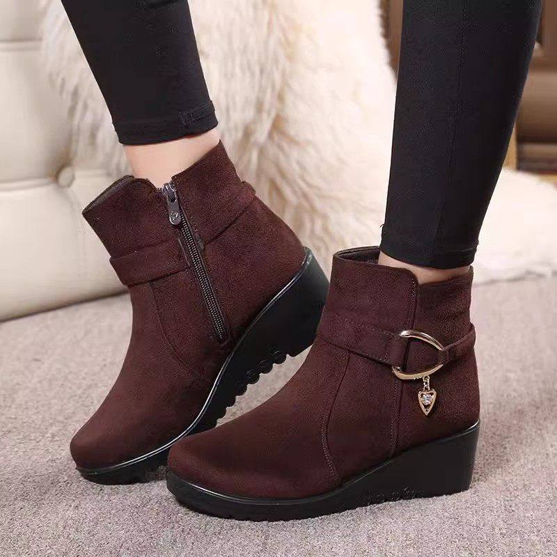 妈妈鞋棉鞋中老年女鞋保暖防滑短靴女坡跟平底加绒老北京布鞋勃肯,淘宝优惠券,粉丝福利购,淘宝优惠卷