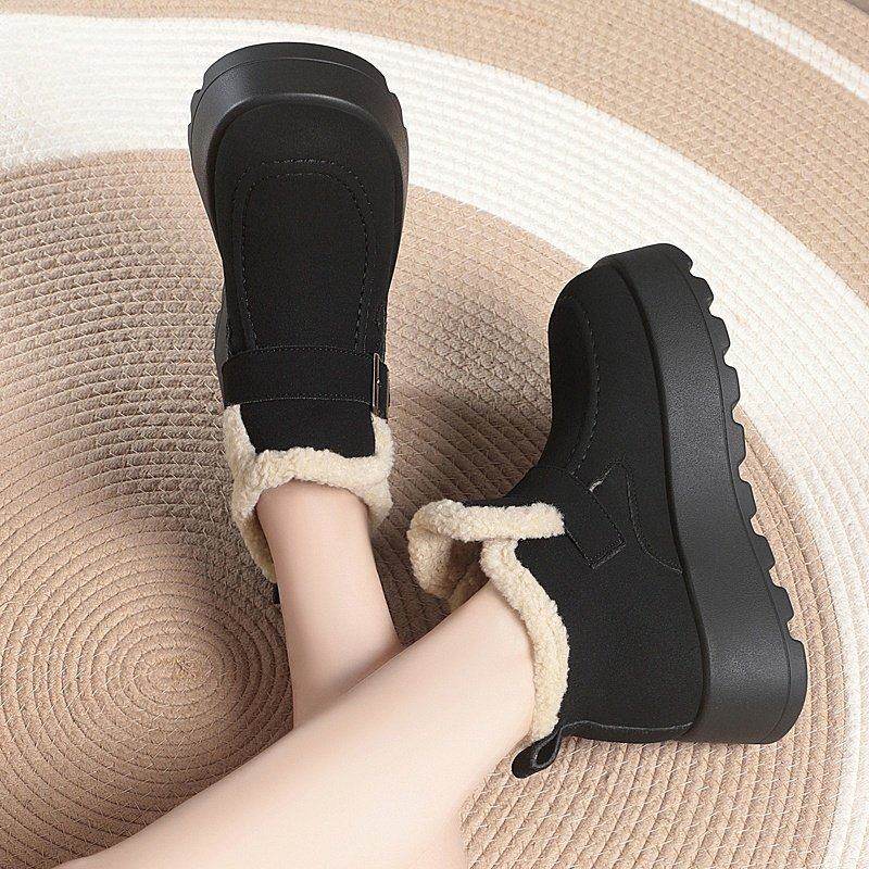 厚底加绒棉靴真皮保暖雪地靴女2026冬季新款防水防滑勃肯棉鞋女鞋,淘宝优惠券,粉丝福利购,淘宝优惠卷