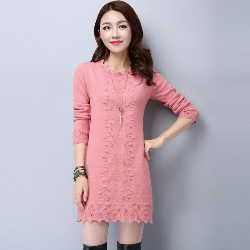 中长款加厚套头毛衣女2026秋冬新款宽松外穿洋气圆领针织打底衫潮,淘宝优惠券,粉丝福利购,淘宝优惠卷