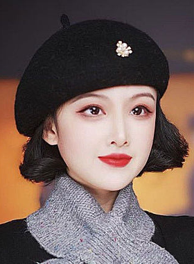 带头发帽子假一体女2026新