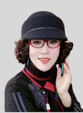 秋冬新款假发一体马术帽时