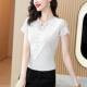 ເສື້ອຍືດຄໍ V-neck lace versatile ໃນລະດູຮ້ອນ 2025 ສໍາລັບແມ່ຍິງ