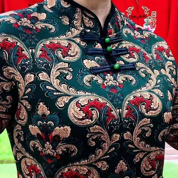 旗袍40到50岁中老年人妈妈装2024秋季新款时尚复古盘扣印花打底衫,淘宝优惠券,粉丝福利购,淘宝优惠卷