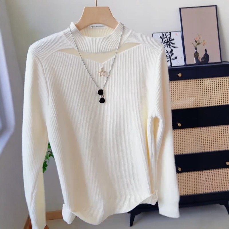 一体绒半高领内搭针织打底衫女秋冬加绒加厚毛衣网纱镂空长袖上衣,淘宝优惠券,粉丝福利购,淘宝优惠卷