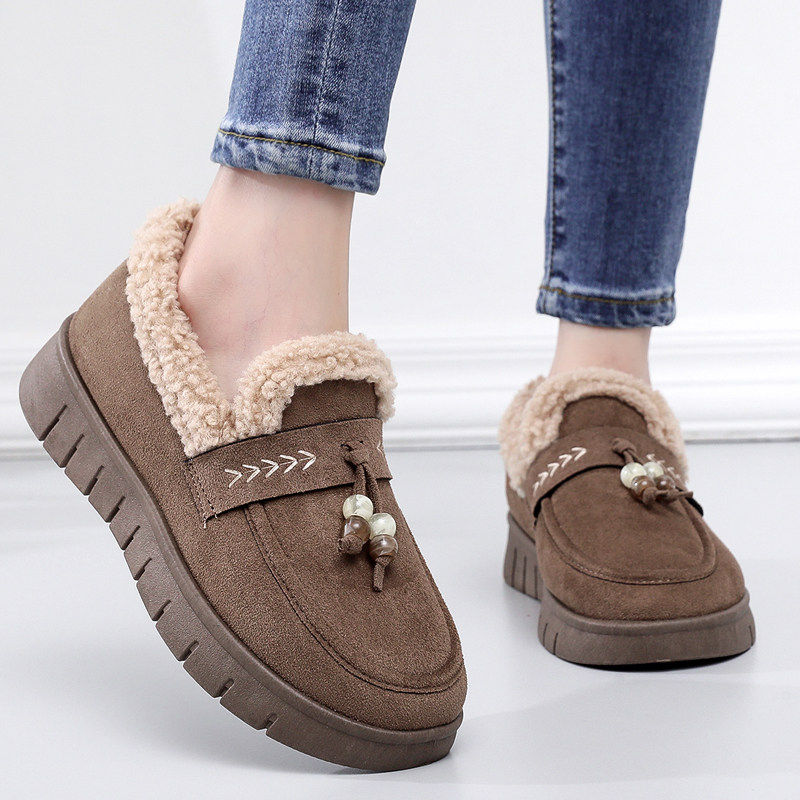 冬季一脚蹬防滑软底加绒保暖女棉鞋老北京布鞋女豆豆鞋休闲妈妈鞋,淘宝优惠券,粉丝福利购,淘宝优惠卷