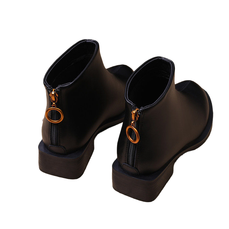 2026新款英伦风粗跟马丁靴 女秋冬加绒短靴韩版时尚拉链设计勃肯,淘宝优惠券,粉丝福利购,淘宝优惠卷