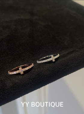 通体s925纯银经典十字架戒指