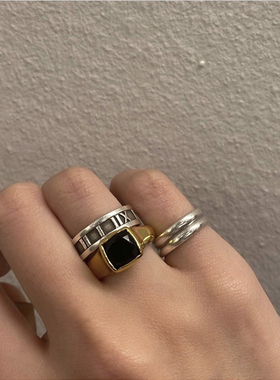 男女镀金水晶锆石欧美小众戒指