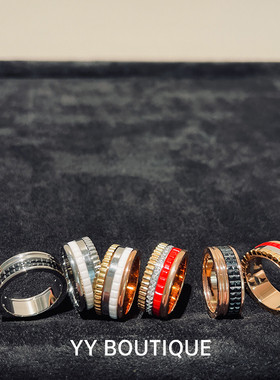 陶瓷戒指可转动18k齿轮情侣对戒