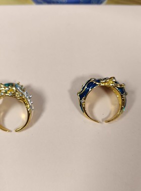 Wave Ring 海洋系列海浪树脂戒指女士波浪开口戒活戒