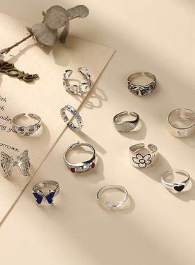 New hot selling fashion colorful butterfly animal ring set