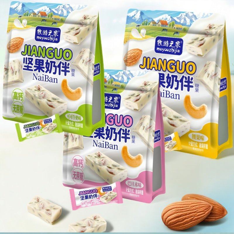 新疆特产牧游之家坚果奶伴500g酥脆口感高钙独立包装休闲奶制品,淘宝优惠券,粉丝福利购,淘宝优惠卷