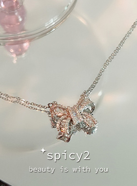 高级感蝴蝶结项链简约轻奢名媛