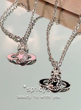 小众Y2K辣妹高级感土星项链轻奢