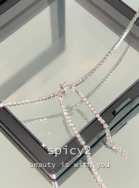 choker流苏派对项链满钻蝴蝶结