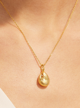 Neverfar蛋形开合项链母亲节礼物