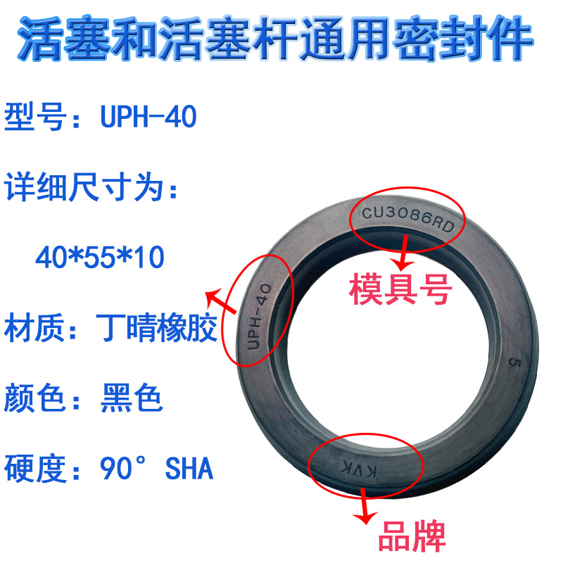 KVK进口橡胶液压油封UPH 265/268/270/275/280/283/A/B/C/D/E/F-图1