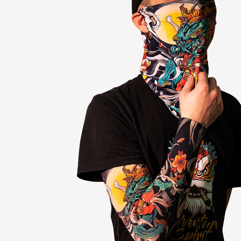 防晒冰袖夏季男女纹身花臂遮阳胳膊袖套运动透气钓鱼手套第二代新,淘宝优惠券,粉丝福利购,淘宝优惠卷