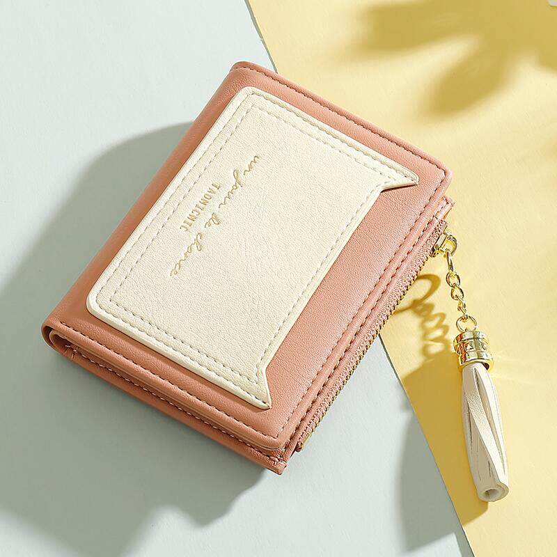 小众设计女流苏撞色款小巧零钱包 步跃伦钱包