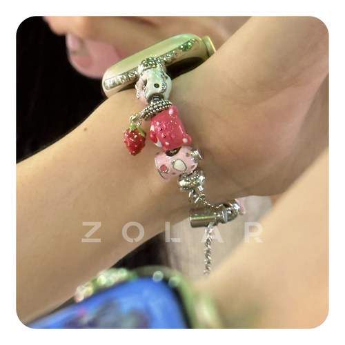 ZOLAR原创自制《小熊珠珠》卡通可爱串珠手链表带适用iwatch7/8代 - 图1