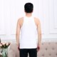 Men's pure cotton vest short sleeve large size old man's loose shirt