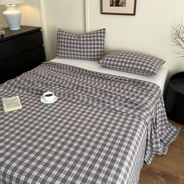 MUJI's cotton wash cotton sheets single piece 2025 new pure cotton sheets student dormitory sheets three-piece set