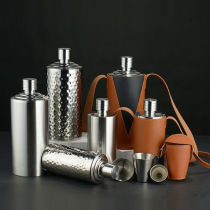 316 Stainless Steel Wine Jug 2 Kg Round Bottle 304 Stainless Steel Wine Jug Thickened 1 catty 2 catty Cylindrical Kettle Russia 2