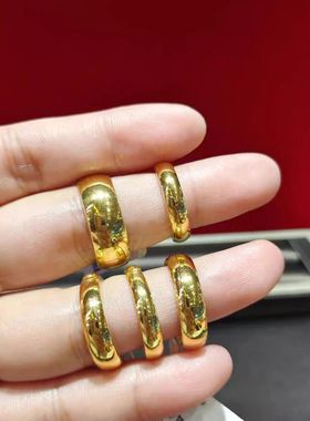 黄金泥鳅背戒指女足金包银不掉色