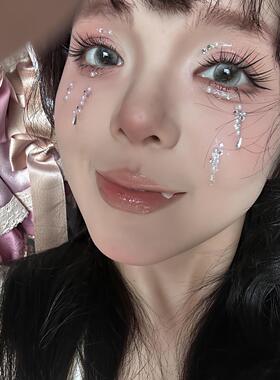 万圣节脸贴仙女落泪妆容贴钻眼下泪滴碎钻泪钻珍珠钻舞台表演装饰