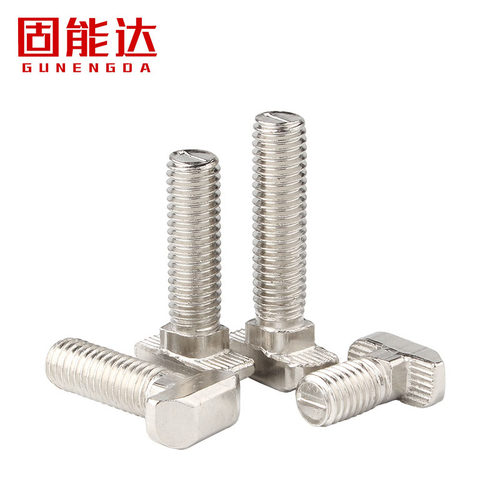 欧标铝型材配件镀镍T型螺丝 t形螺栓20/30/40/45型国标螺杆M5M6M8 - 图0