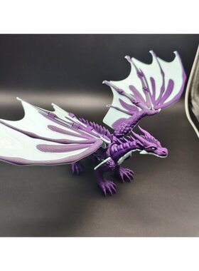 网红新品3D打印夜光水晶飞龙翅膀关节可活动神龙摆件礼物玩具爆