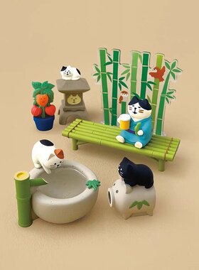 日式可爱猫咪西瓜夏天公仔摆件治愈系装饰品桌面小摆设办公室好物