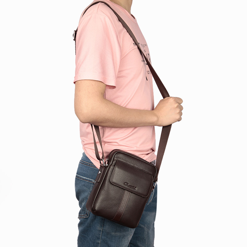 阿诺妮斯男士小男包头层牛皮单肩包 阿诺妮斯男士包袋