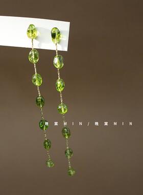 岛屿花园 鸣蝉山夏 新中式馥郁石榴红复古流苏耳环轻奢A311/312