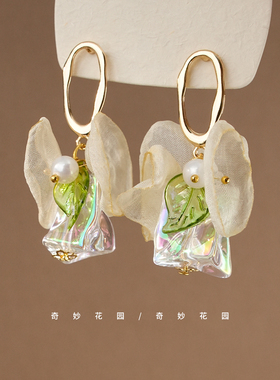 奇妙花园 眠雾花海 甜美超仙花朵耳钉度假少女风显白显瘦耳饰A801