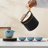 Portable one-pot, three-cup travel tea set for one person