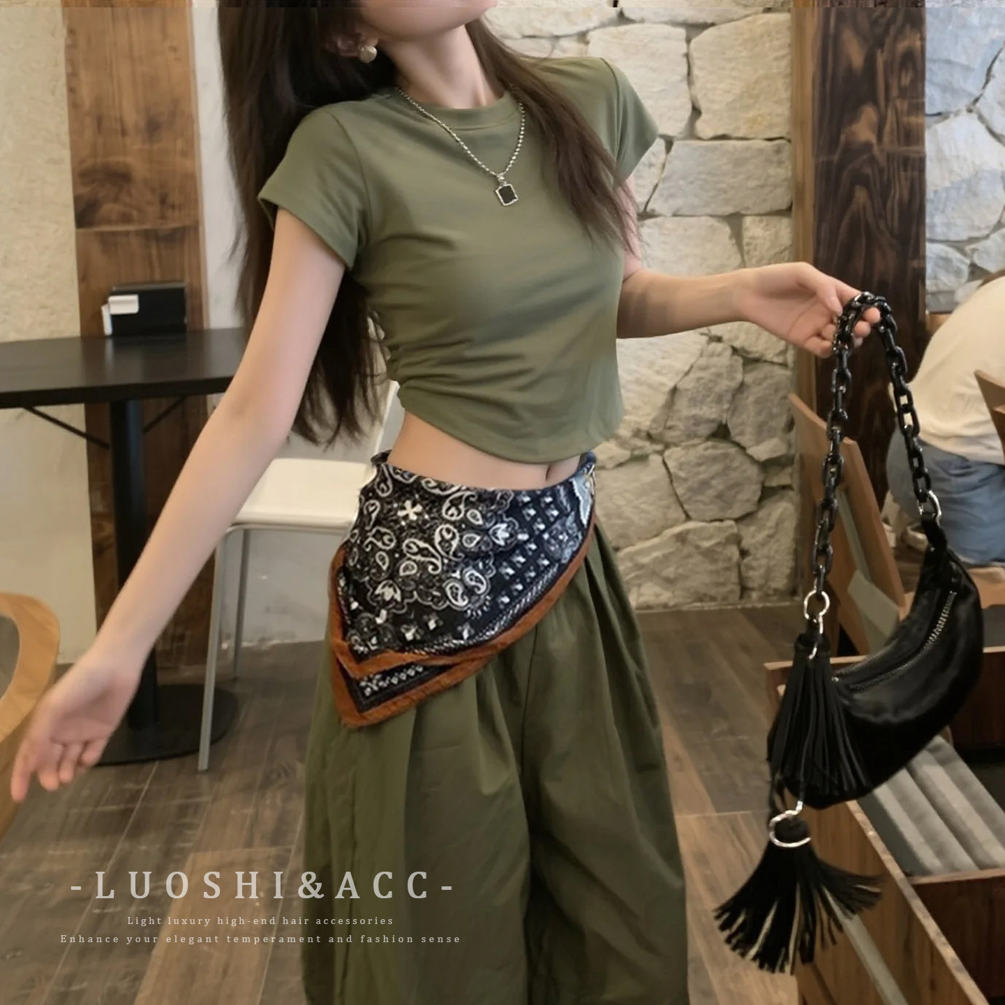 秋冬复古腰果花方巾丝巾女2025新款高级感腰封装饰腰带配裤子屁帘,淘宝优惠券,粉丝福利购,淘宝优惠卷