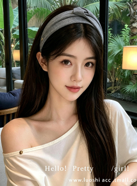 灰色宽边高颅顶发箍女2026年新
