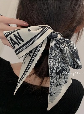 绑包长条丝巾绿色缠包发带绑发发绳飘带发饰百搭头饰丝带头绳