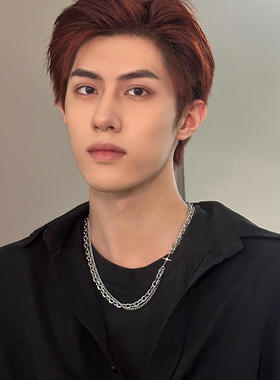 潮牌钛钢双层不掉色项链男卫衣毛