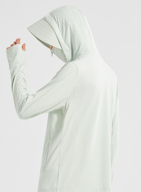 原纱冰丝防晒衣女可拆卸帽檐凉感防紫外线长袖户外骑行情侣防晒