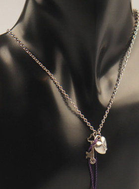 「9.5新」TIFFANY(蒂芙尼)HEART LOCK&KEY 项链PT95040cm90184943