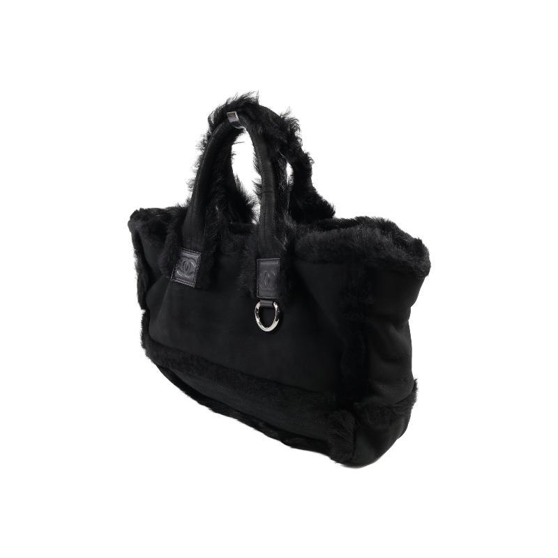 中古Chanel香奈儿女包B级9新tote bag托特包羊皮托特包黑色 - 图1