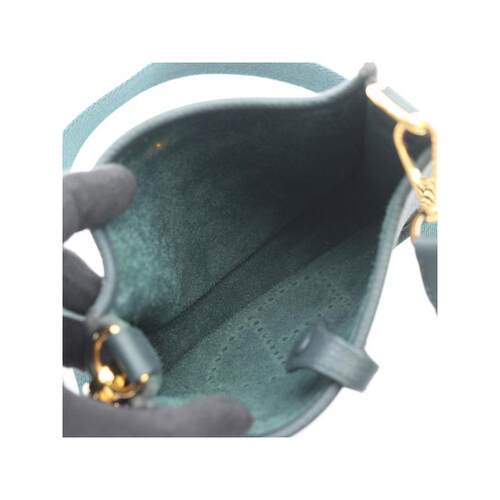 中古Hermes爱马仕女包A级95新Evelyn Amazon TPM牛皮斜挎包绿色 - 图1